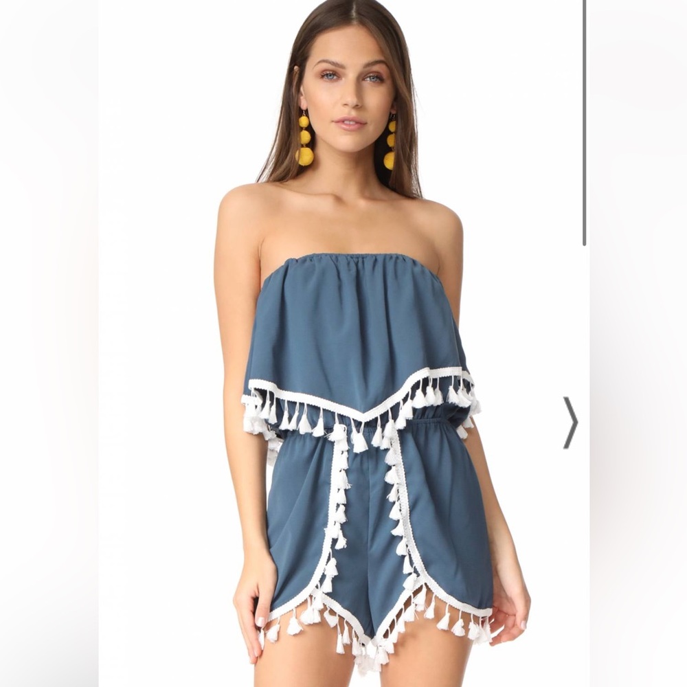 BB Dakota Navy Tassel “Faith” Romper, Medium